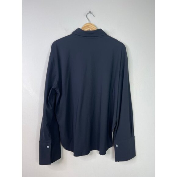 Ona Lightweight Long Sleeve Button Down Oversized Shirt Women's Black Small - Picture 6 of 7